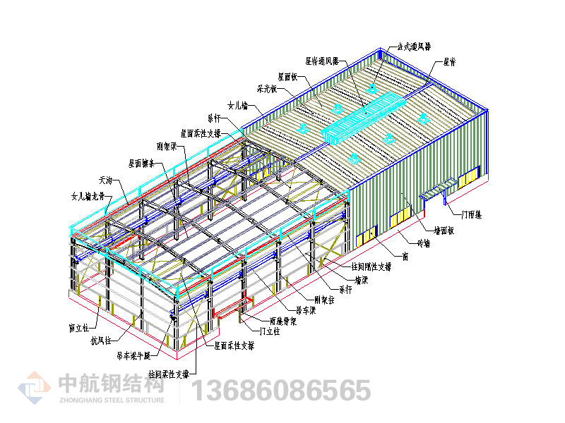 钢结构产品构件三维图说明